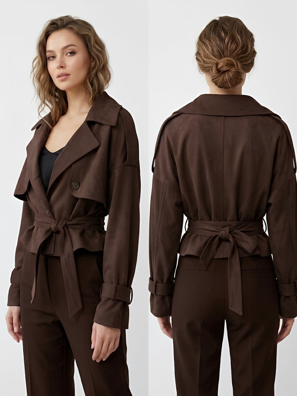 TRENCH CORTO SCAMOSCIATO