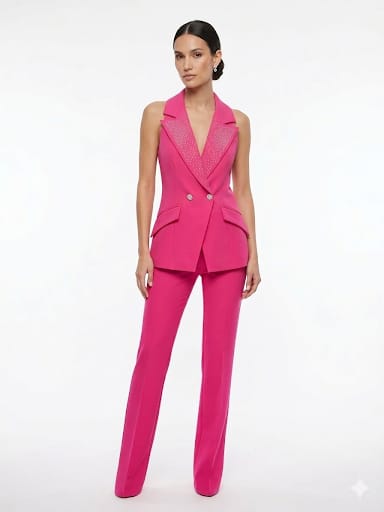 TAILLEUR SCOLLATURA E COLLO STRASS