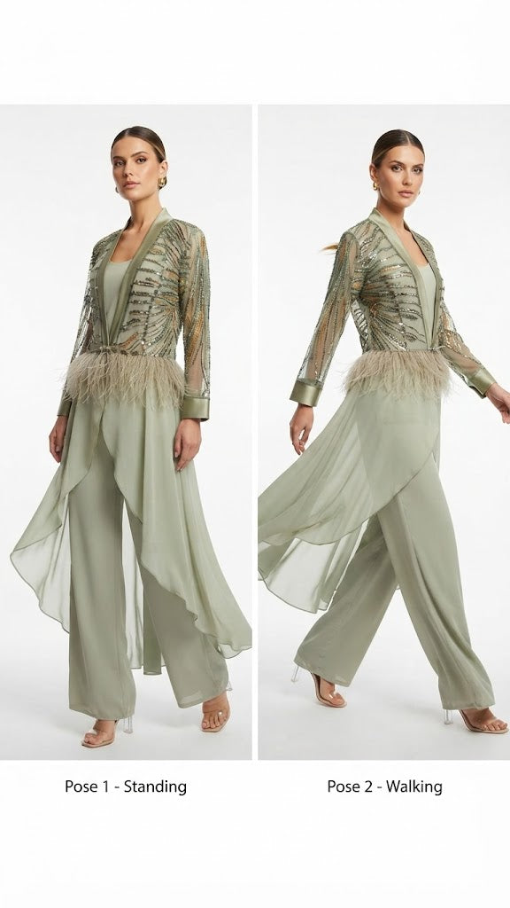 ELEGANZA CON PIUME E PAILLETTES