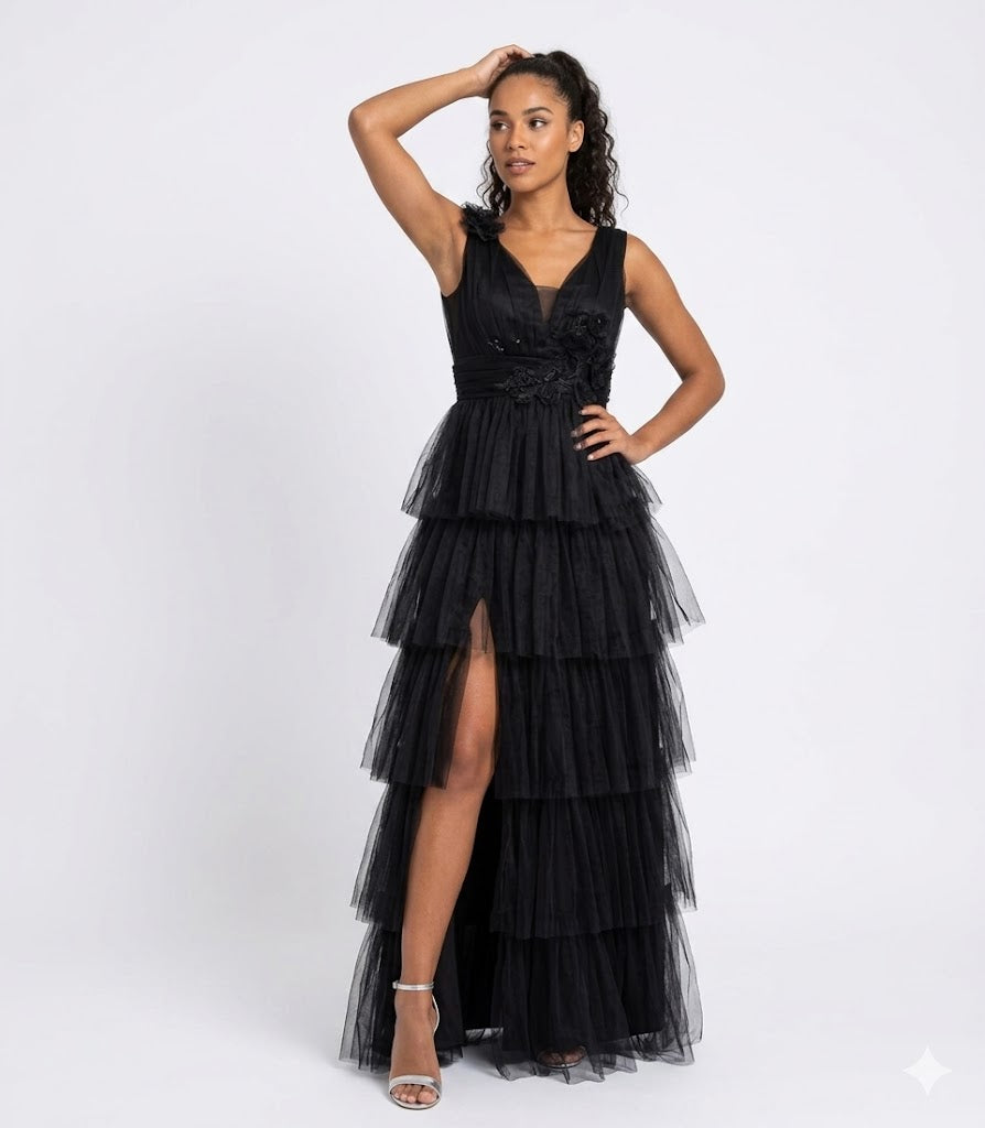 ABITO TULLE CON BALZE