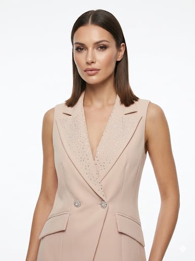 TAILLEUR SCOLLATURA E COLLO STRASS