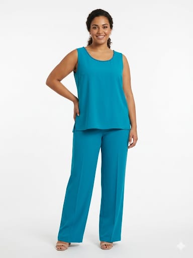 Total Look Cerimonia: Pantaloni Palazzo e Twin-set in Chiffon"