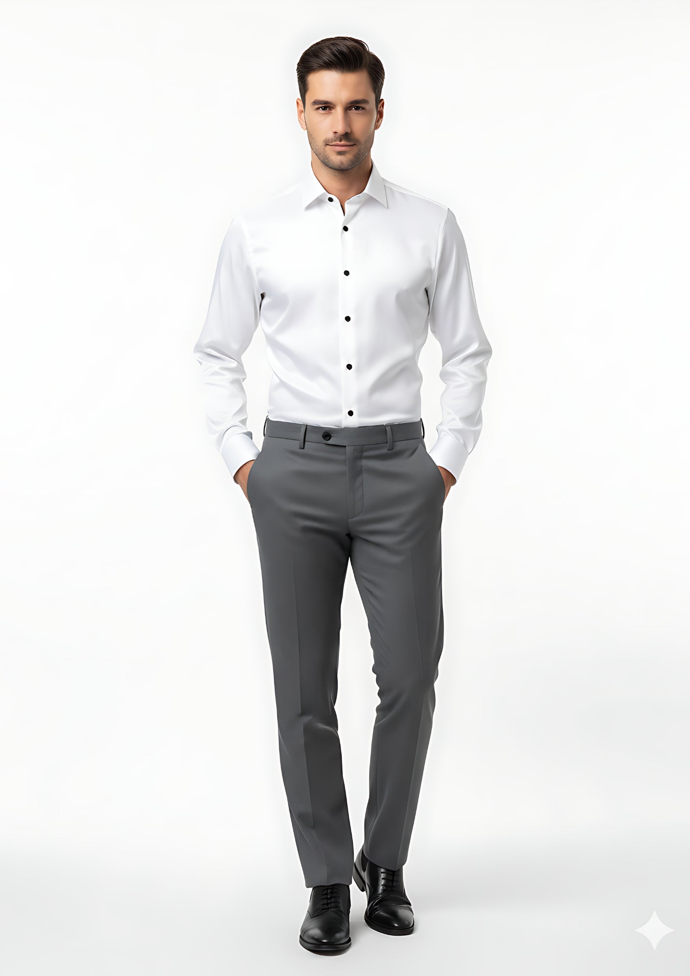 WHITE SATIN DIPLOMATIC SHIRT