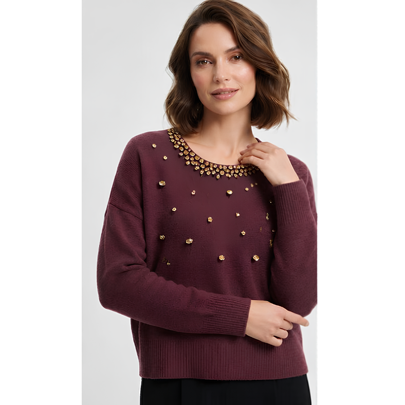 MAGLIONE  CON DETTAGLI PIETRE