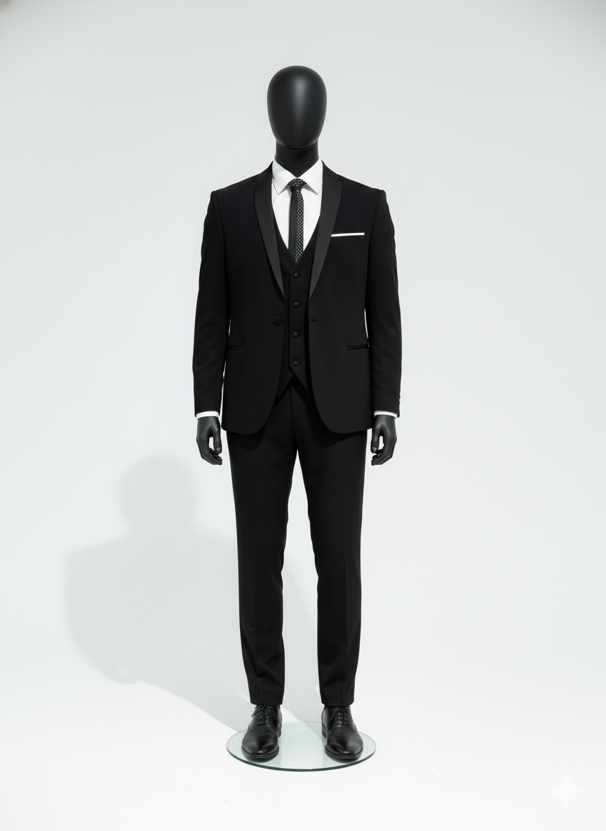 BLACK SHAWL TUXEDO SUIT