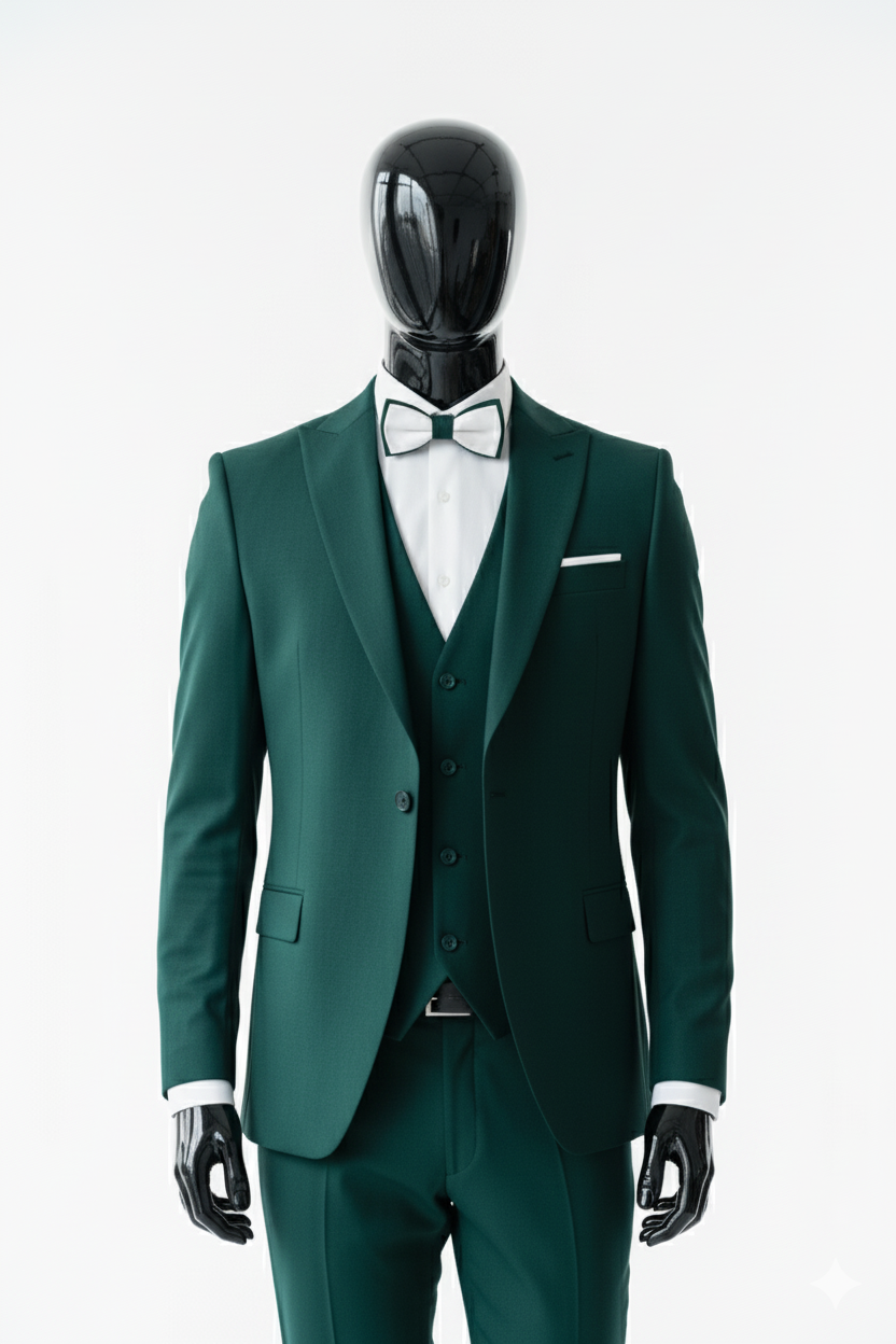 ABITO MONOPETTO VERDE GUCCI CON GILET