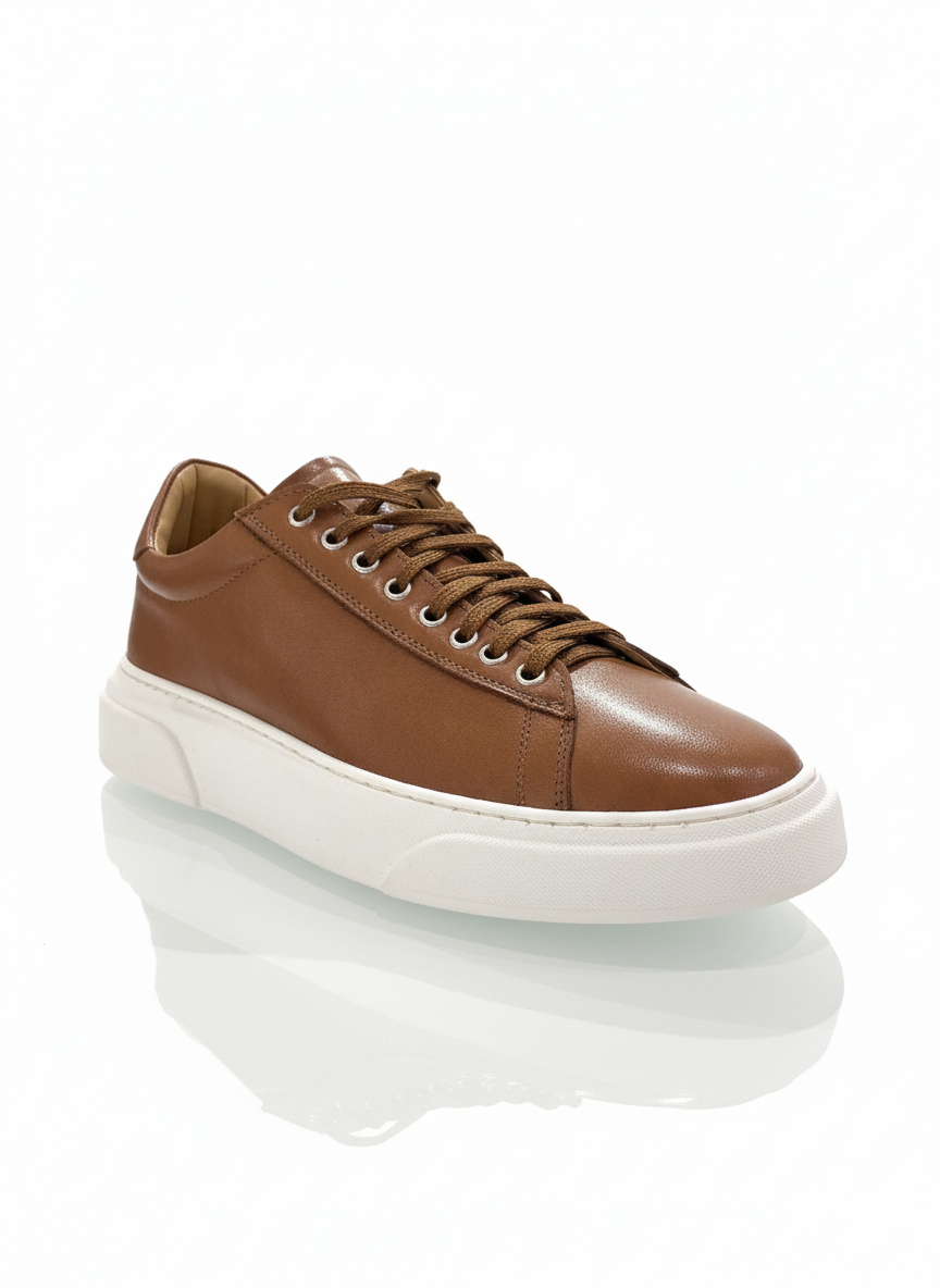 Black leather sneakers
