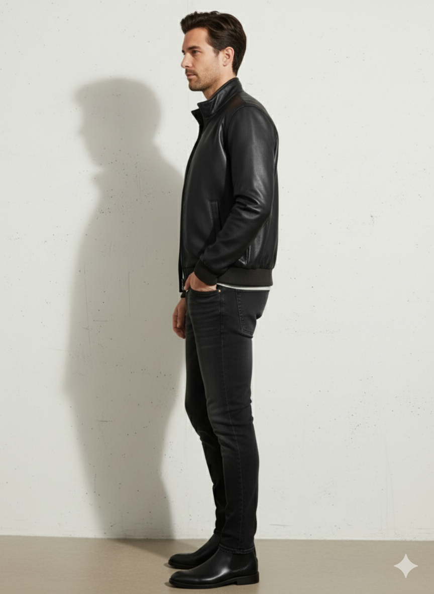 Giubbotto in Pelle Nero