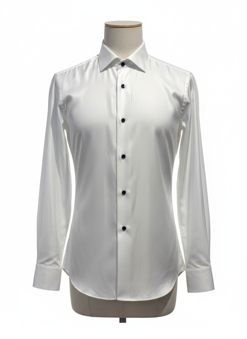 WHITE SATIN DIPLOMATIC SHIRT