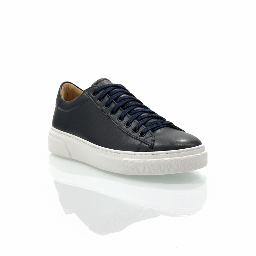 Black leather sneakers
