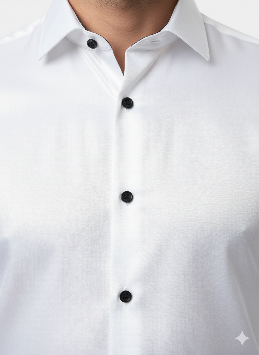 WHITE SATIN DIPLOMATIC SHIRT