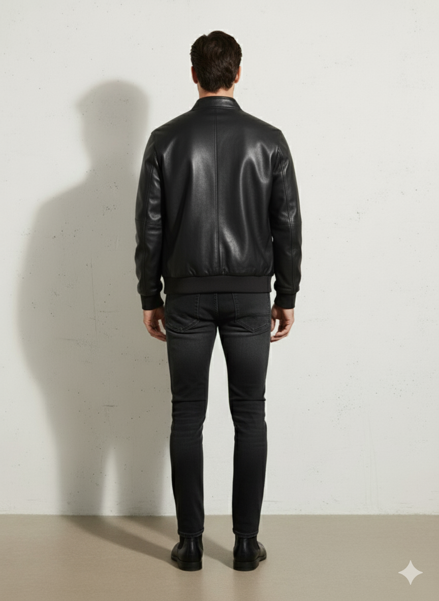 Giubbotto in Pelle Nero