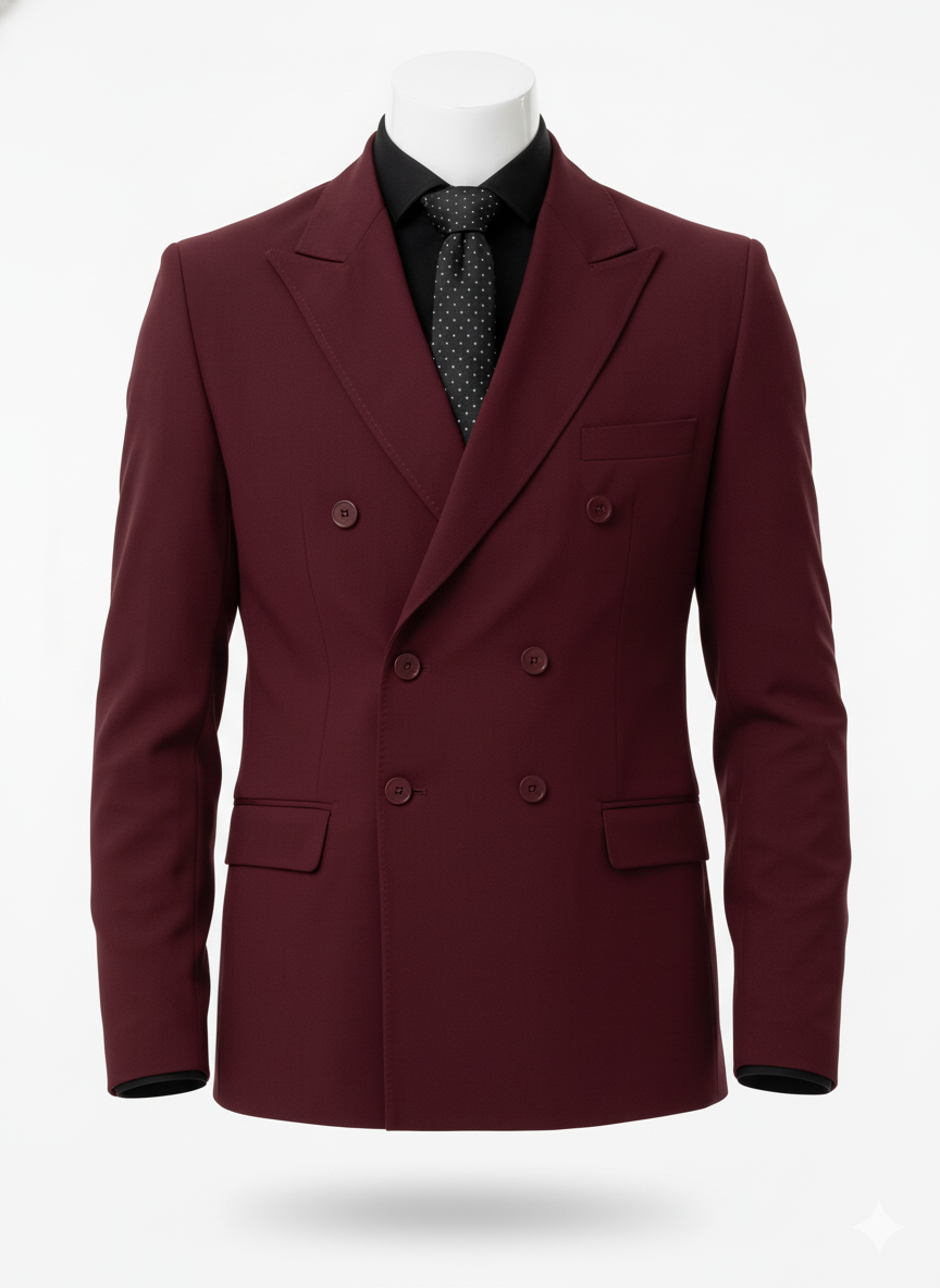 DOUBLE BREASTED BURGUNDY SUIT
