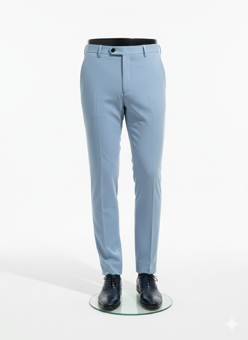 SMOKING SUIT WITH LIGHT BLUE SHAWL