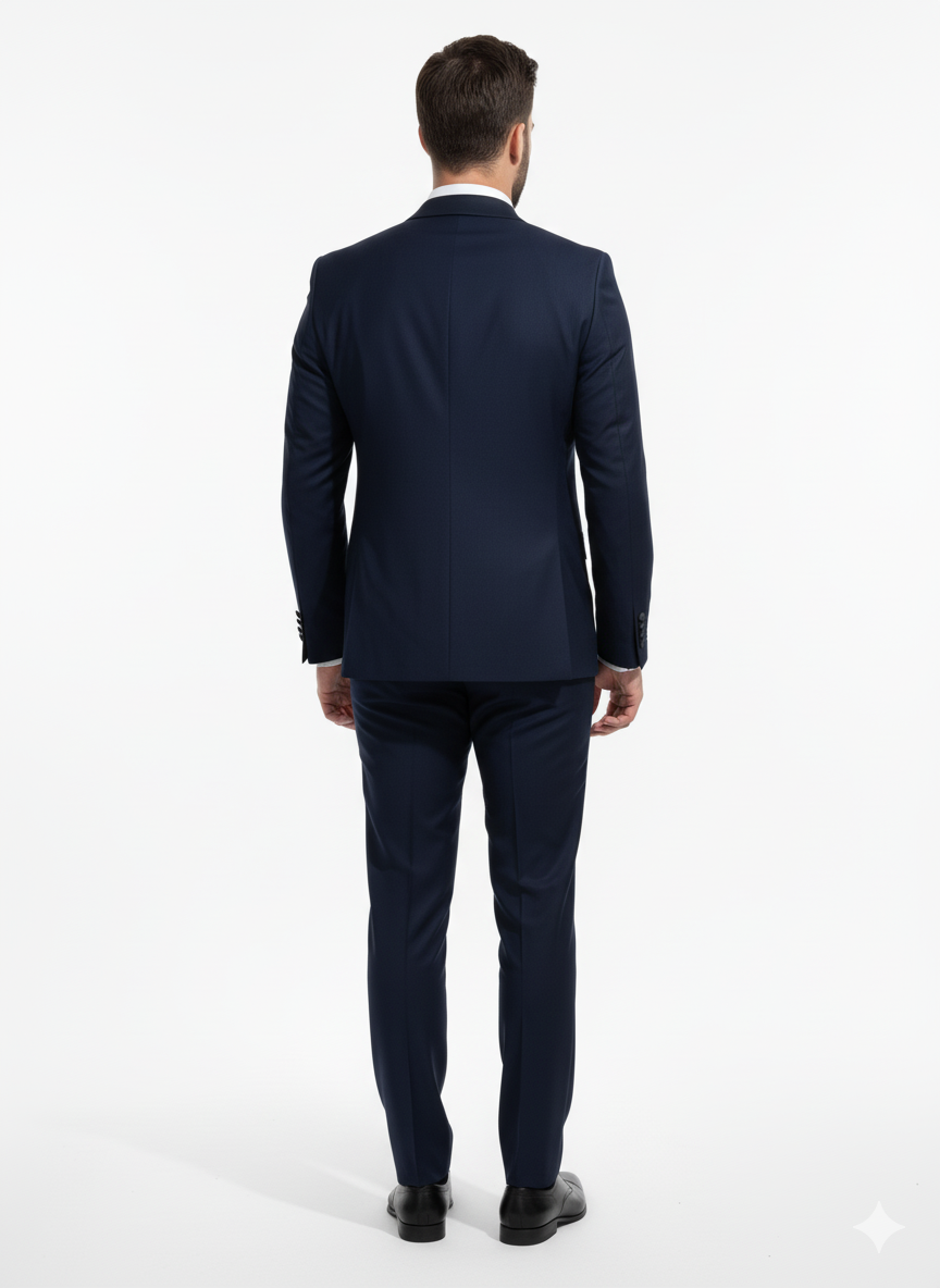 SMOKING BLEU À BOUTONNAGE EN LANCE