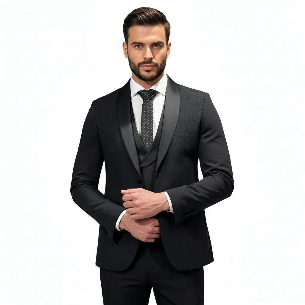 SMOKING CON STRASS SU GIACCA