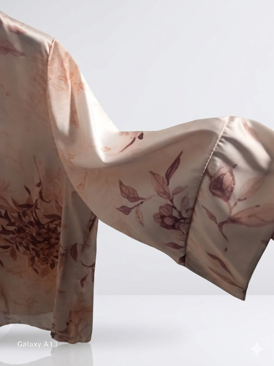 Camicia con Collo alla Coreana e Manica a 3/4.