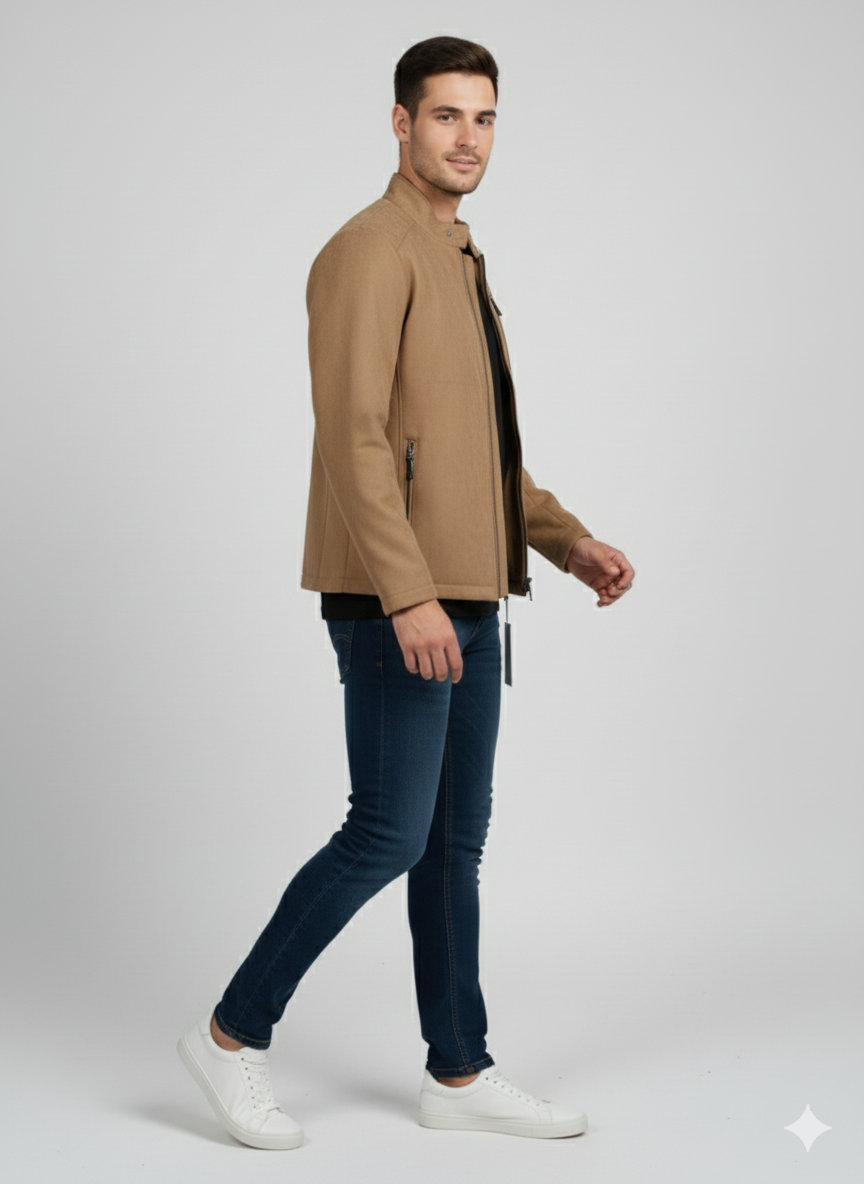 Giubbotto in Camoscio Beige