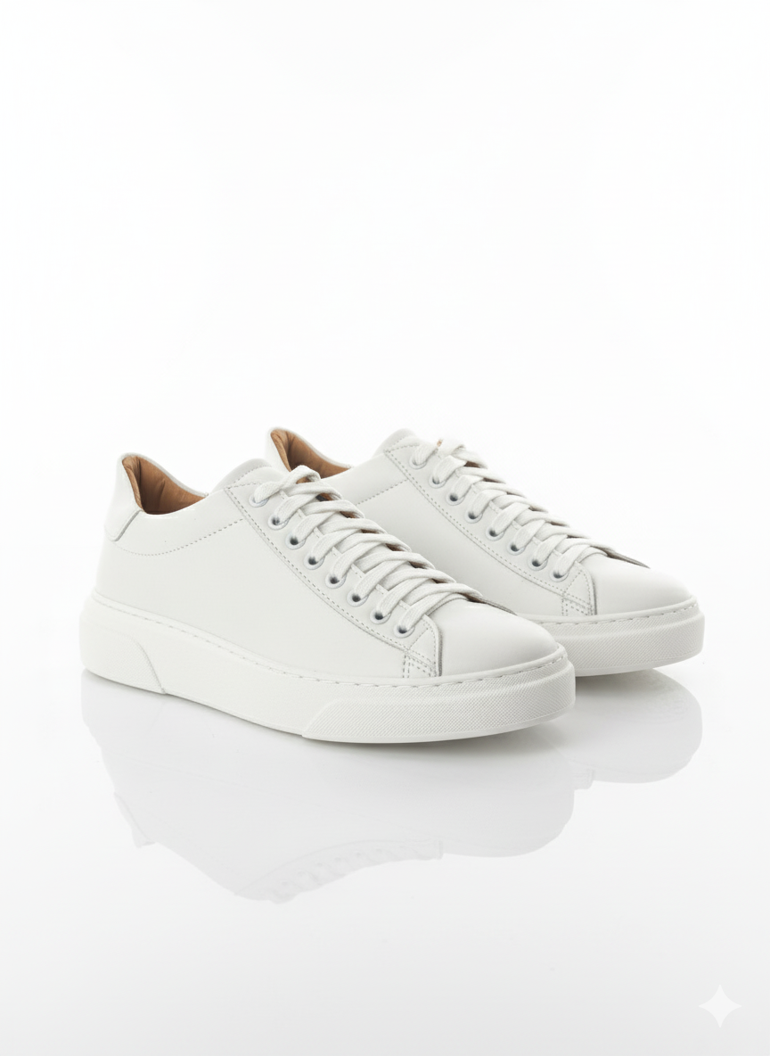 Black leather sneakers