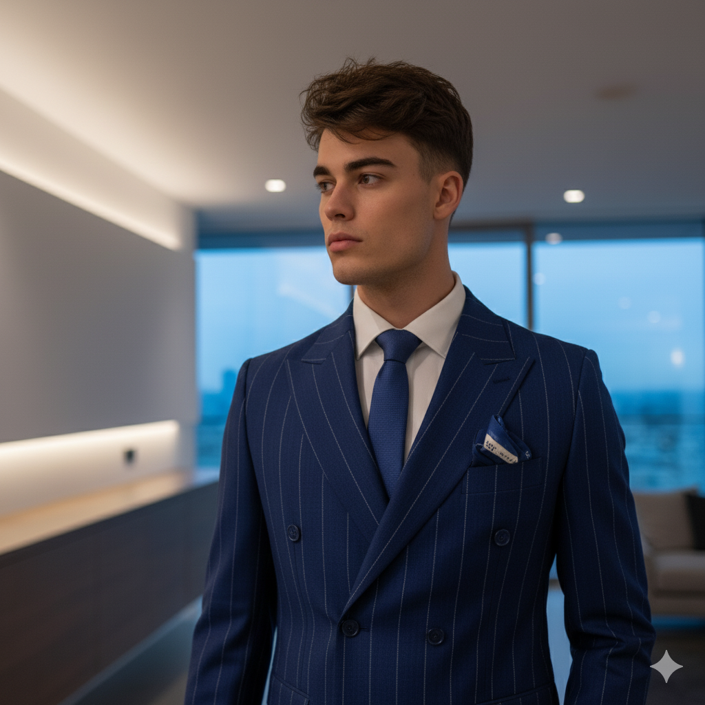 ABITO GESSATO BLU NAVY