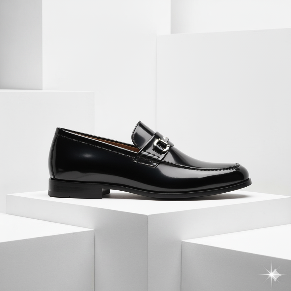 MOCASSINS À BOUCLE NOIRE