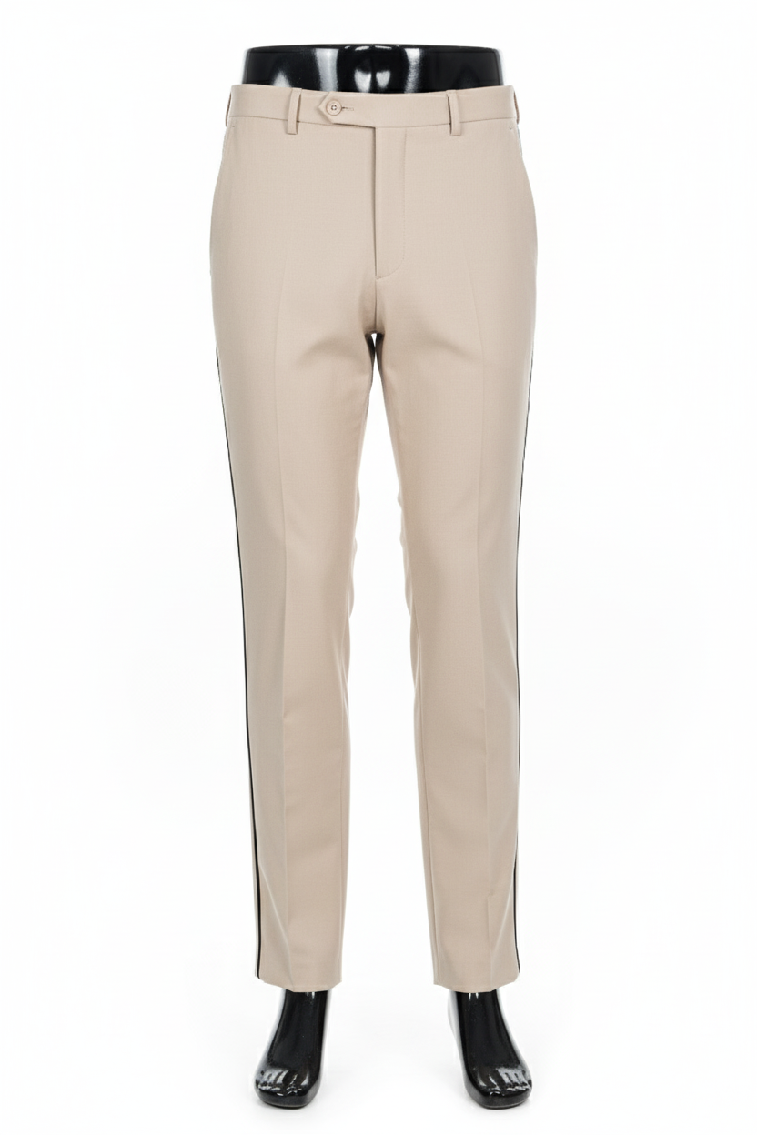 BEIGE SPEAR CHEST TUXEDO SUIT