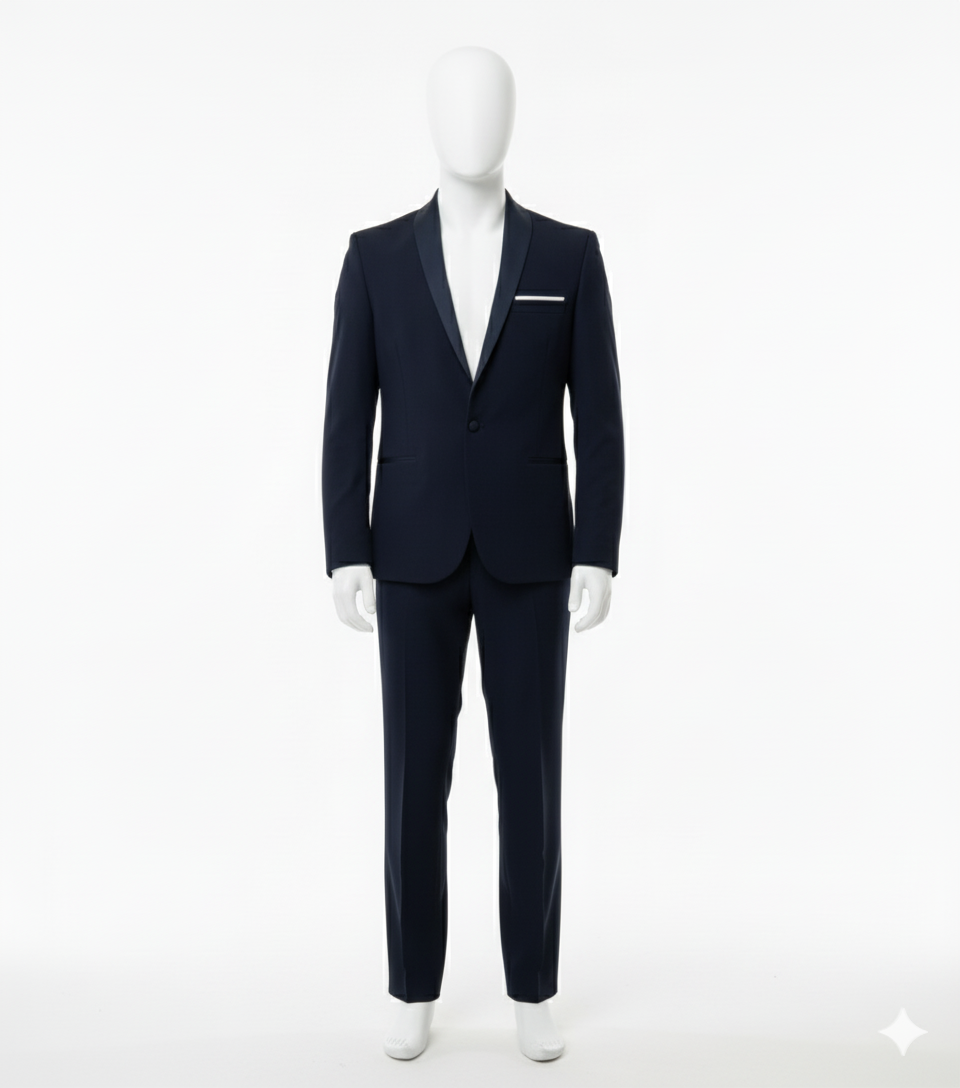 BLUE SHAWL TUXEDO SUIT
