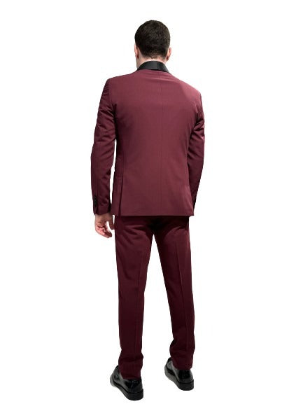 BURGUNDY SPEAR TUXEDO SUIT