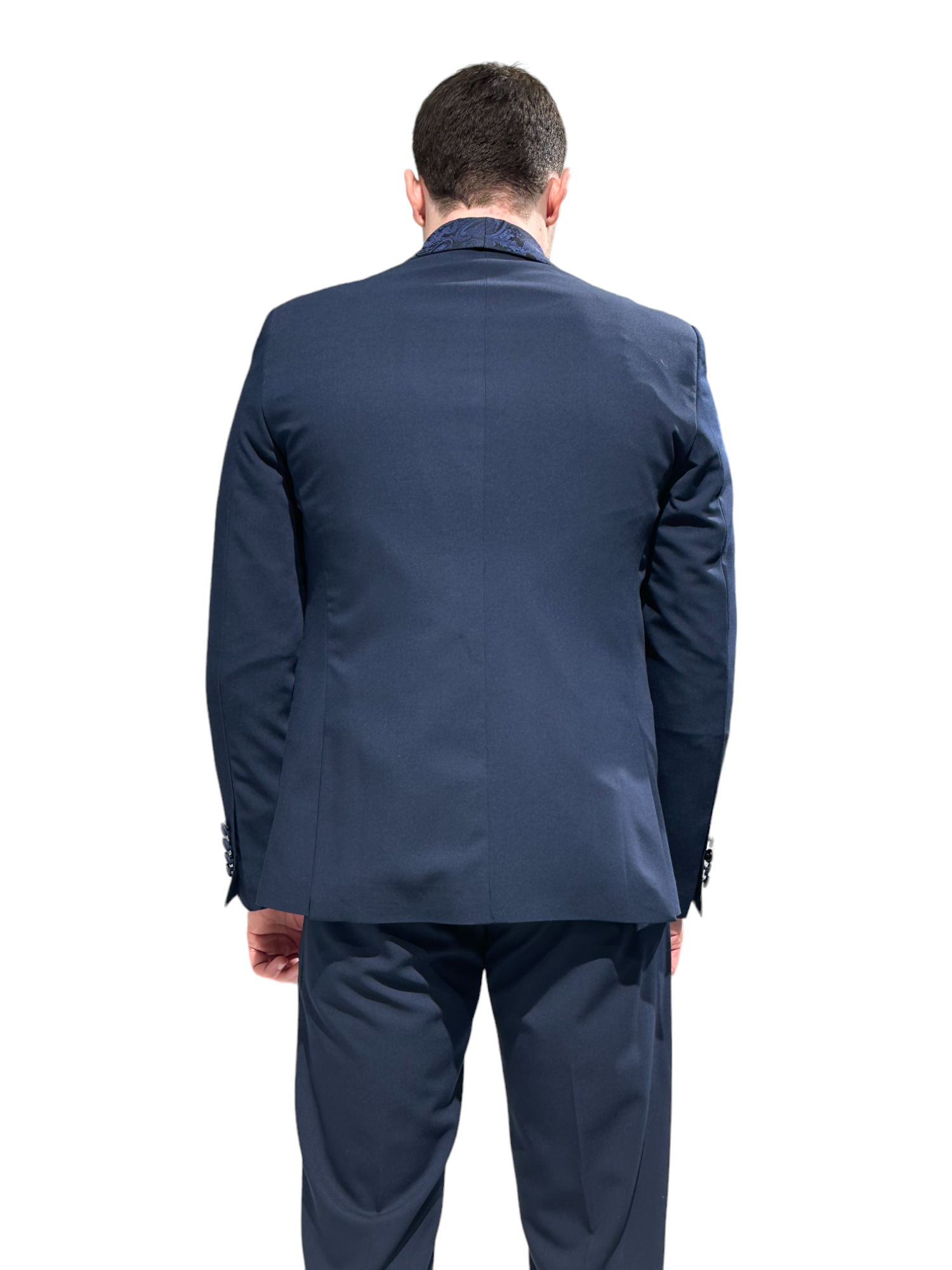 SMOKING SUIT SHAWL ARBORE BLUE