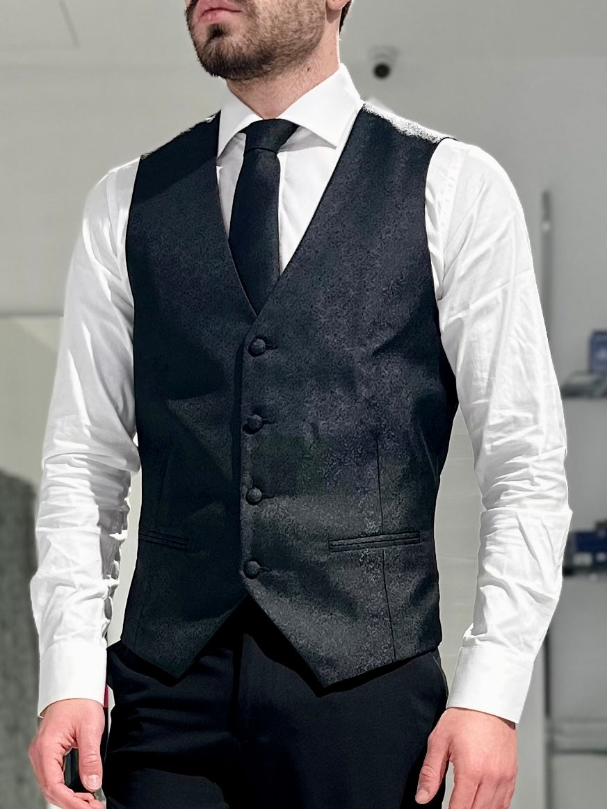 GILET DROIT EN DAMAS NOIR ÉTROIT