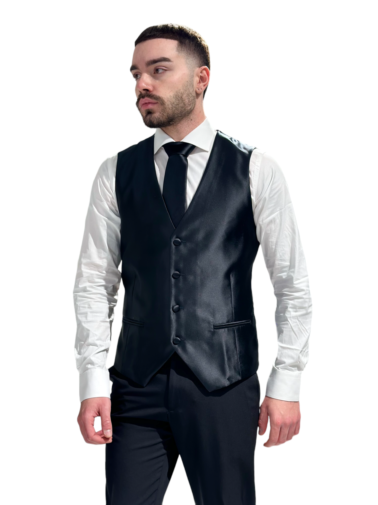 GILET MONOPETTO IN RASO