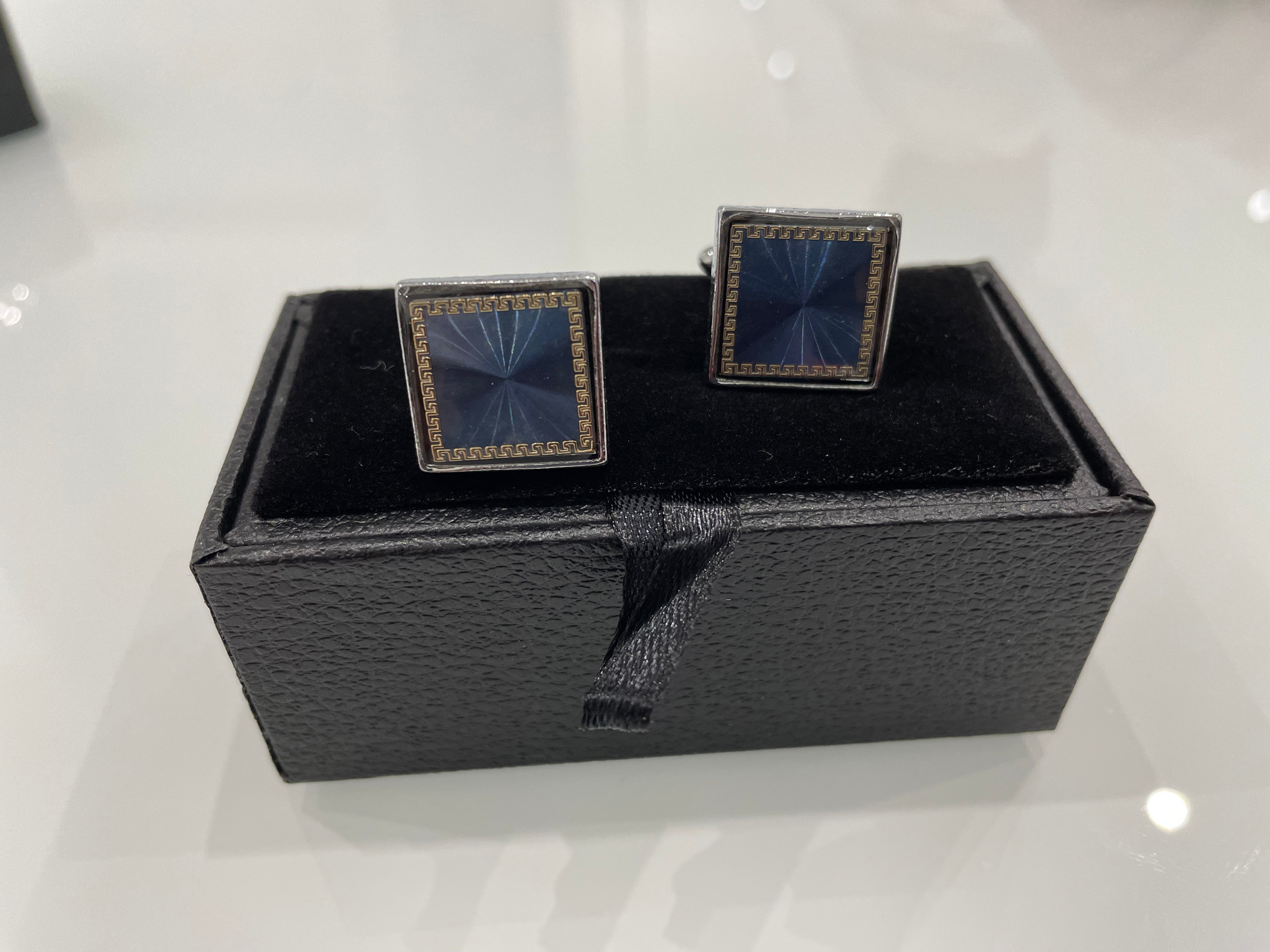 Boutons de manchette « Style bleu marine »