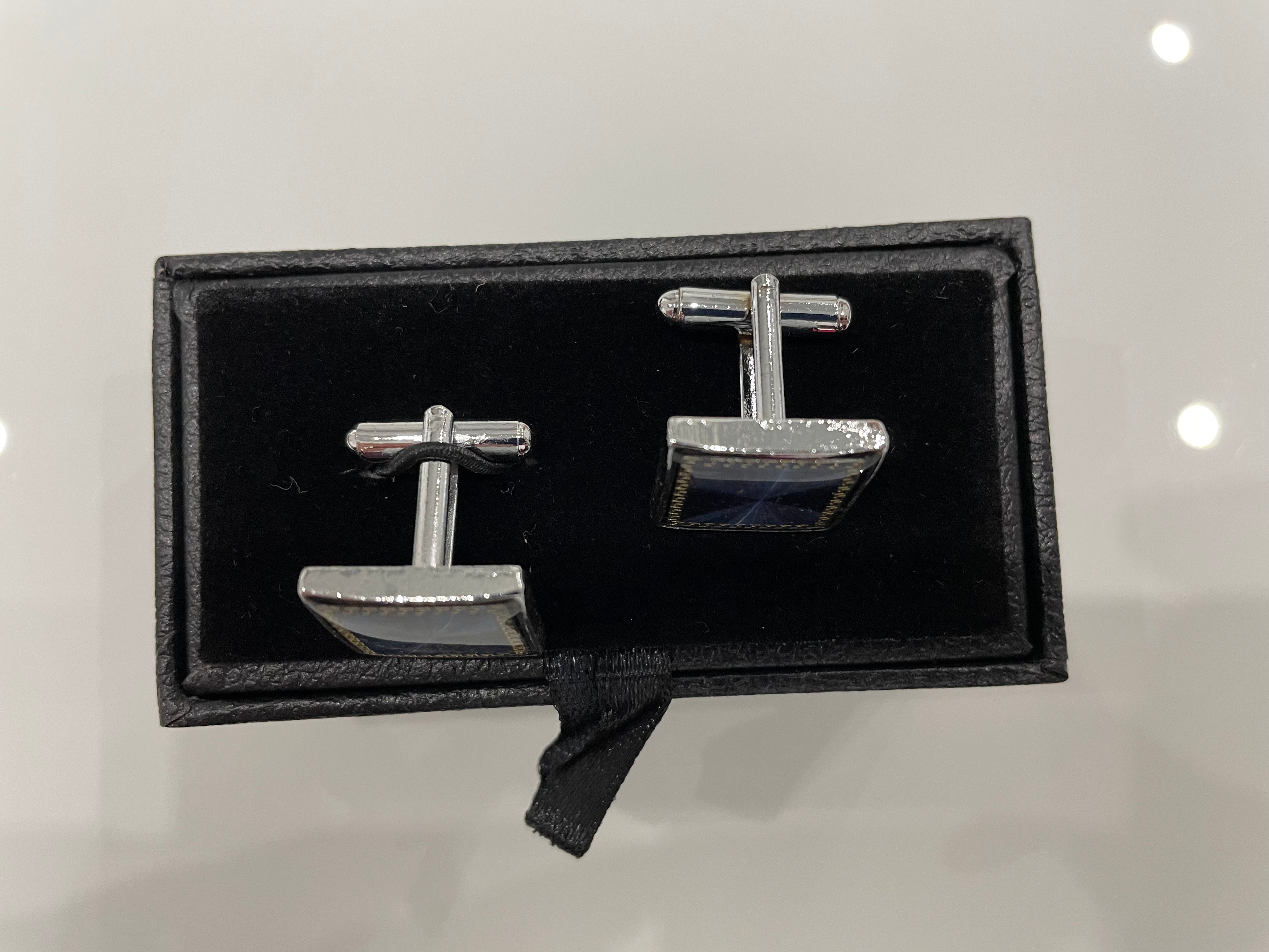 Boutons de manchette « Style bleu marine »