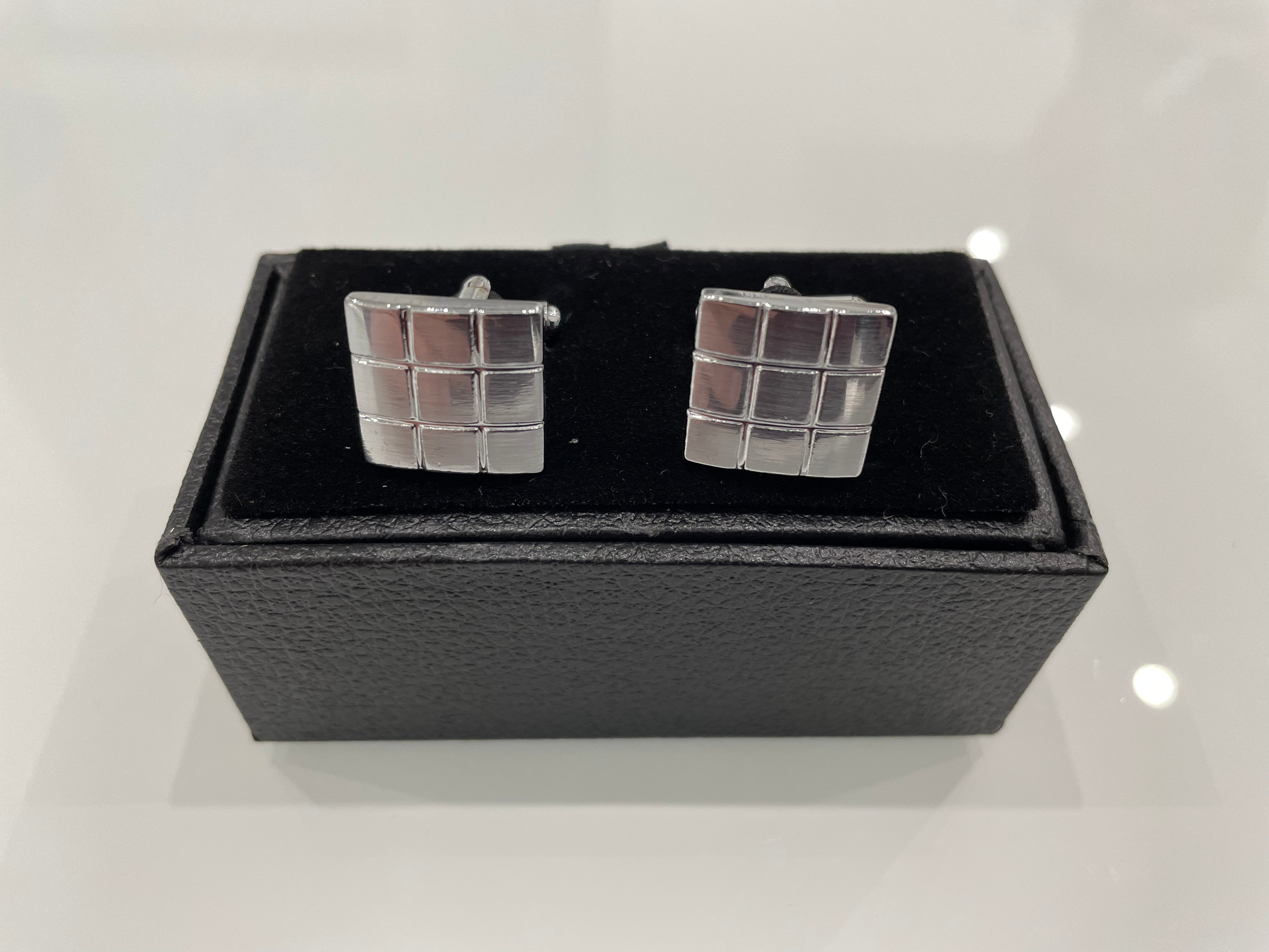 "Formal Steel" Square Cufflinks