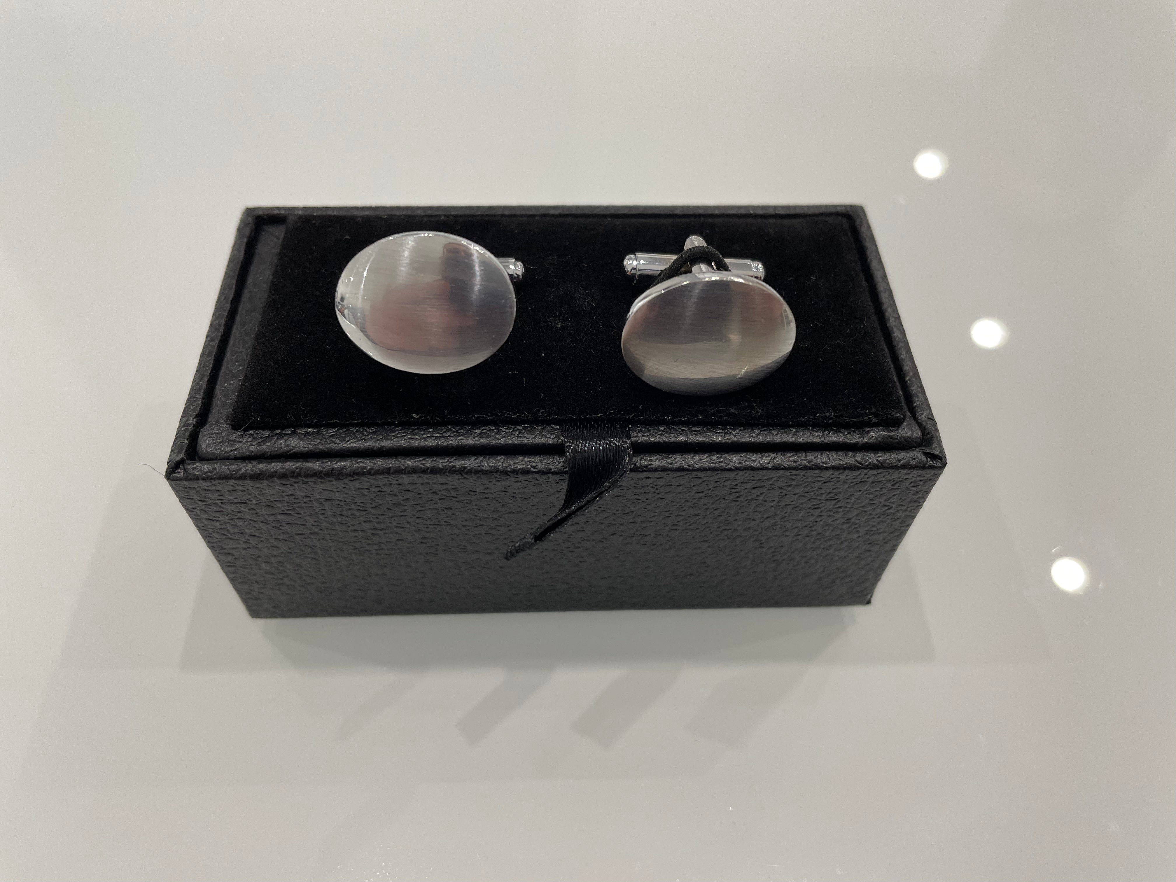 Round Cufflinks "Formal Steel"