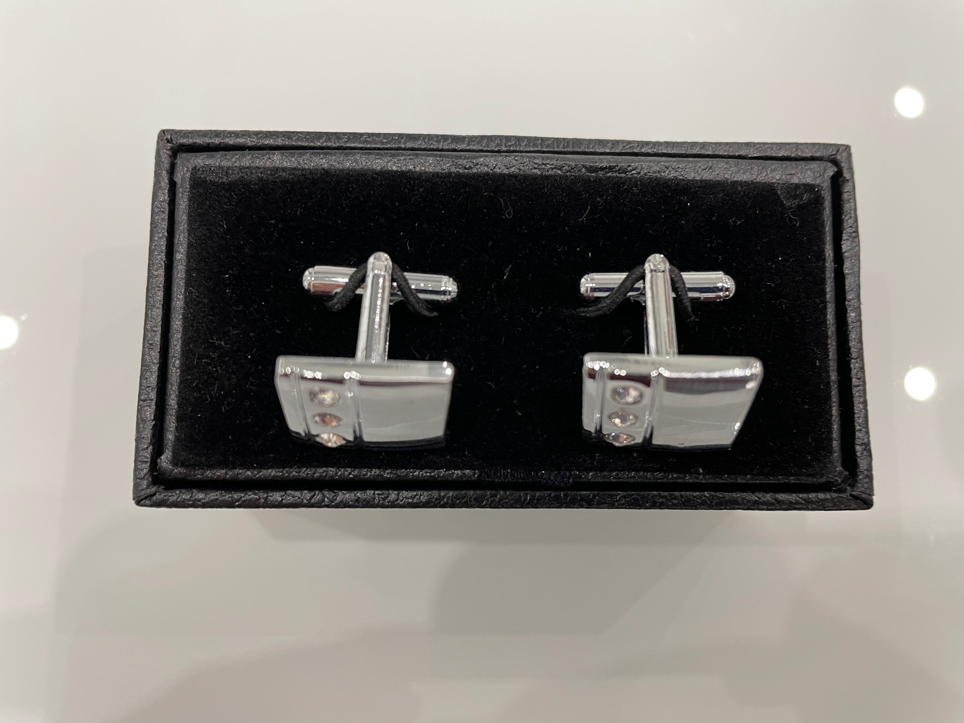 Boutons de manchette en diamant « Formal Steel »