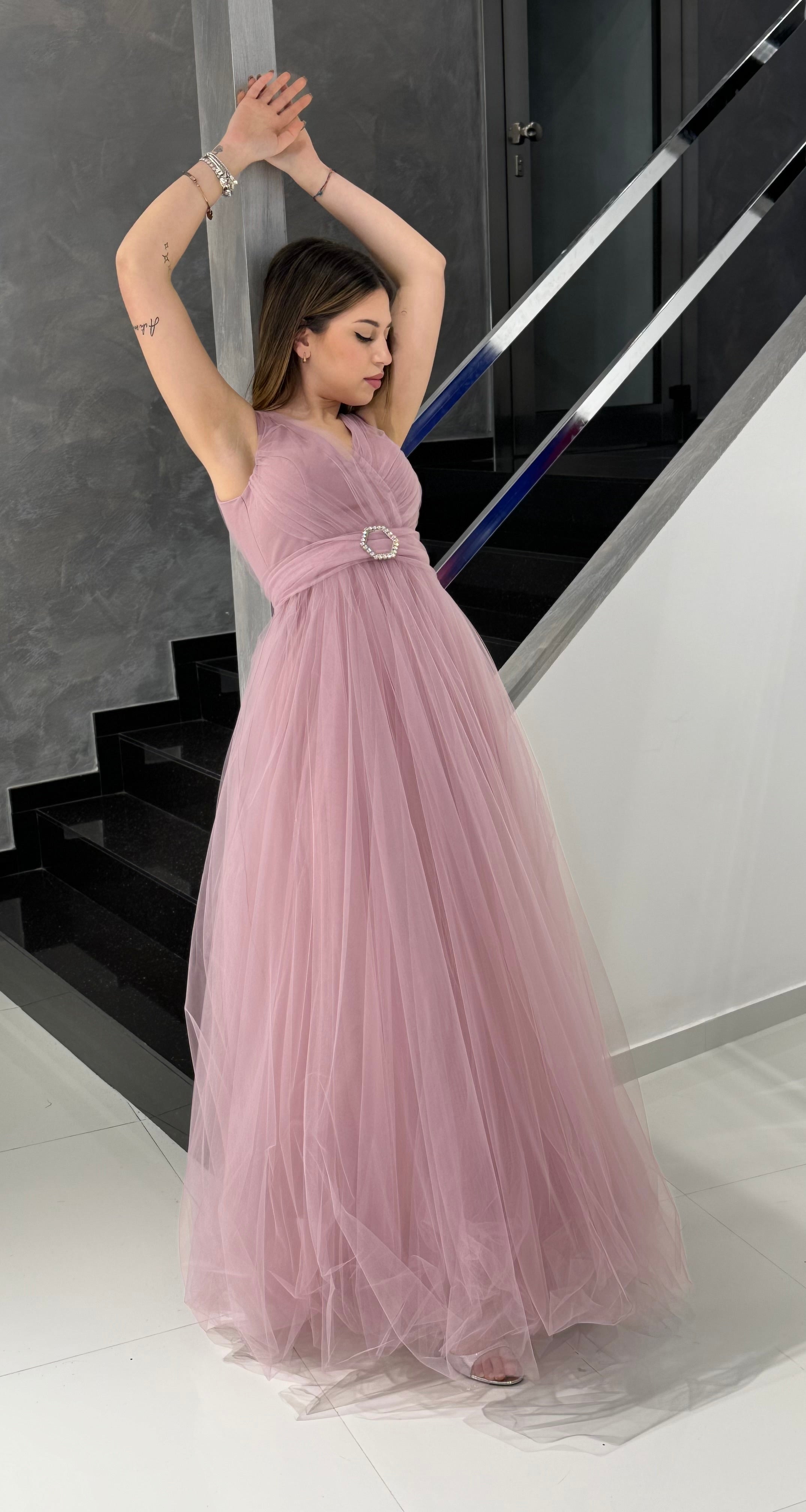 Long pink dress