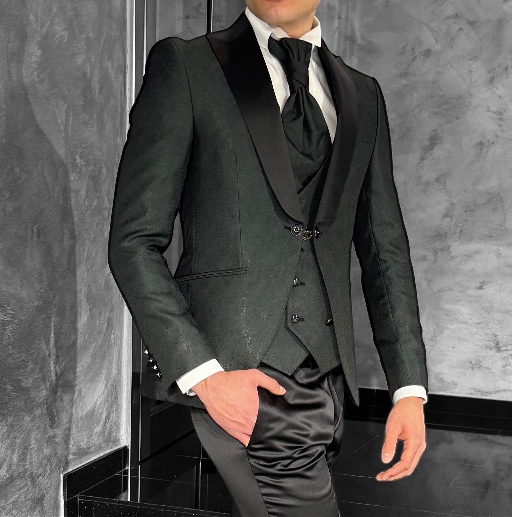 ABITO SMOKING LANCIA DAMASCATO