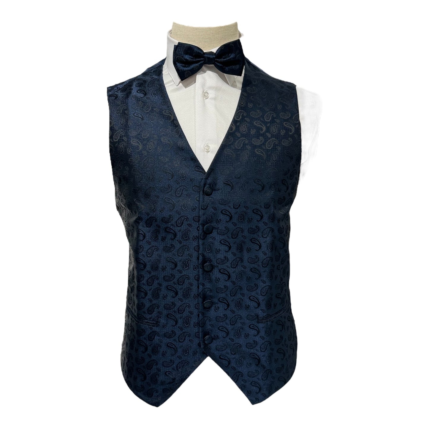 GILET MONOPETTO DAMASCATO LARGO BLUE