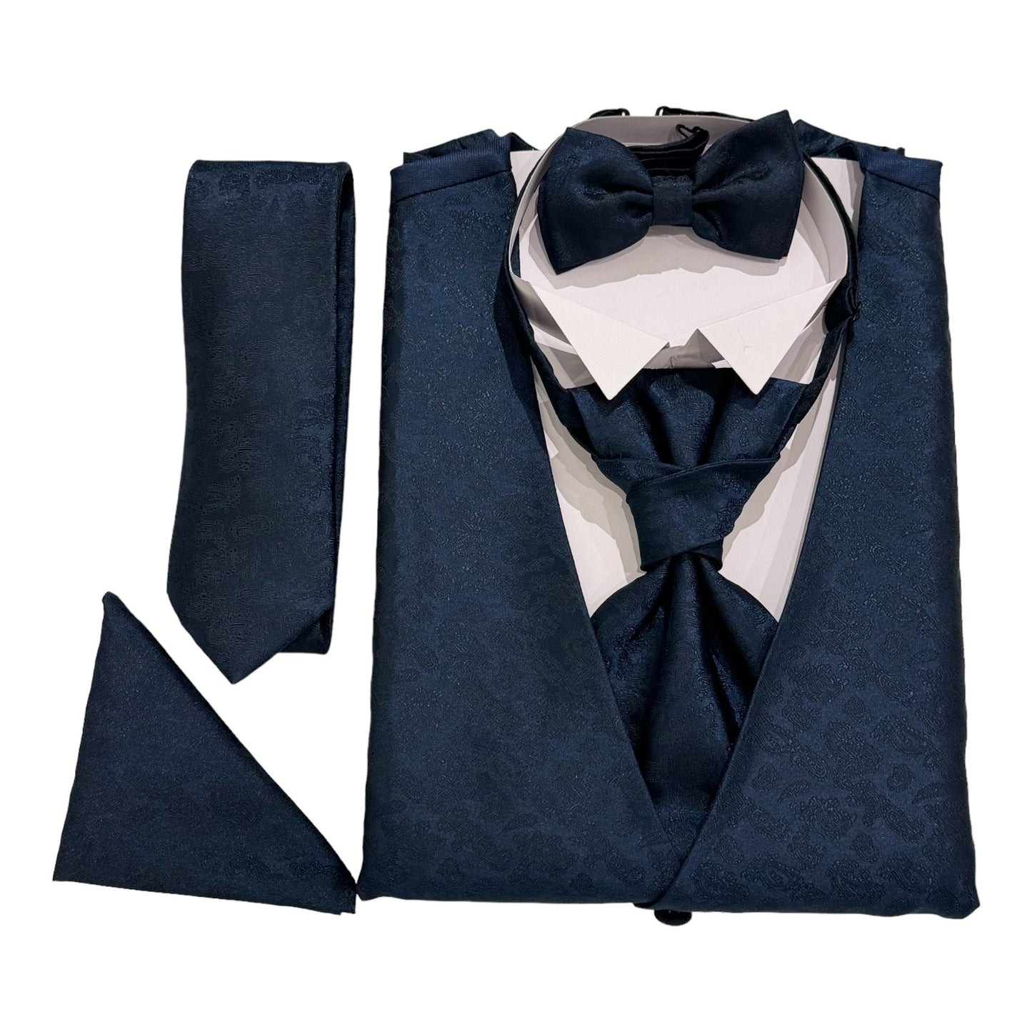 GILET MONOPETTO DAMASCATO LARGO BLUE