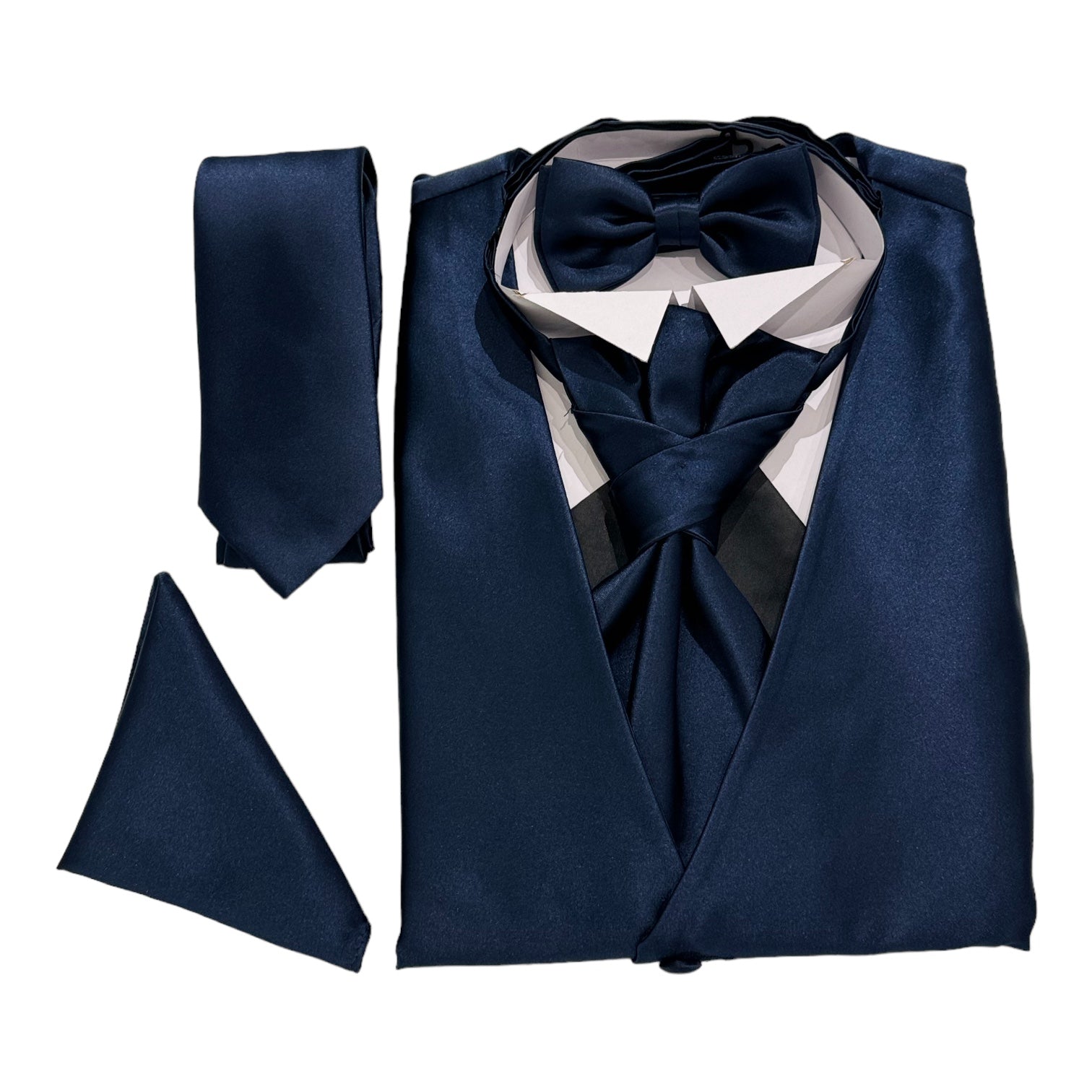 SINGLE BREASTED SATIN WAISTCOAT BLUE