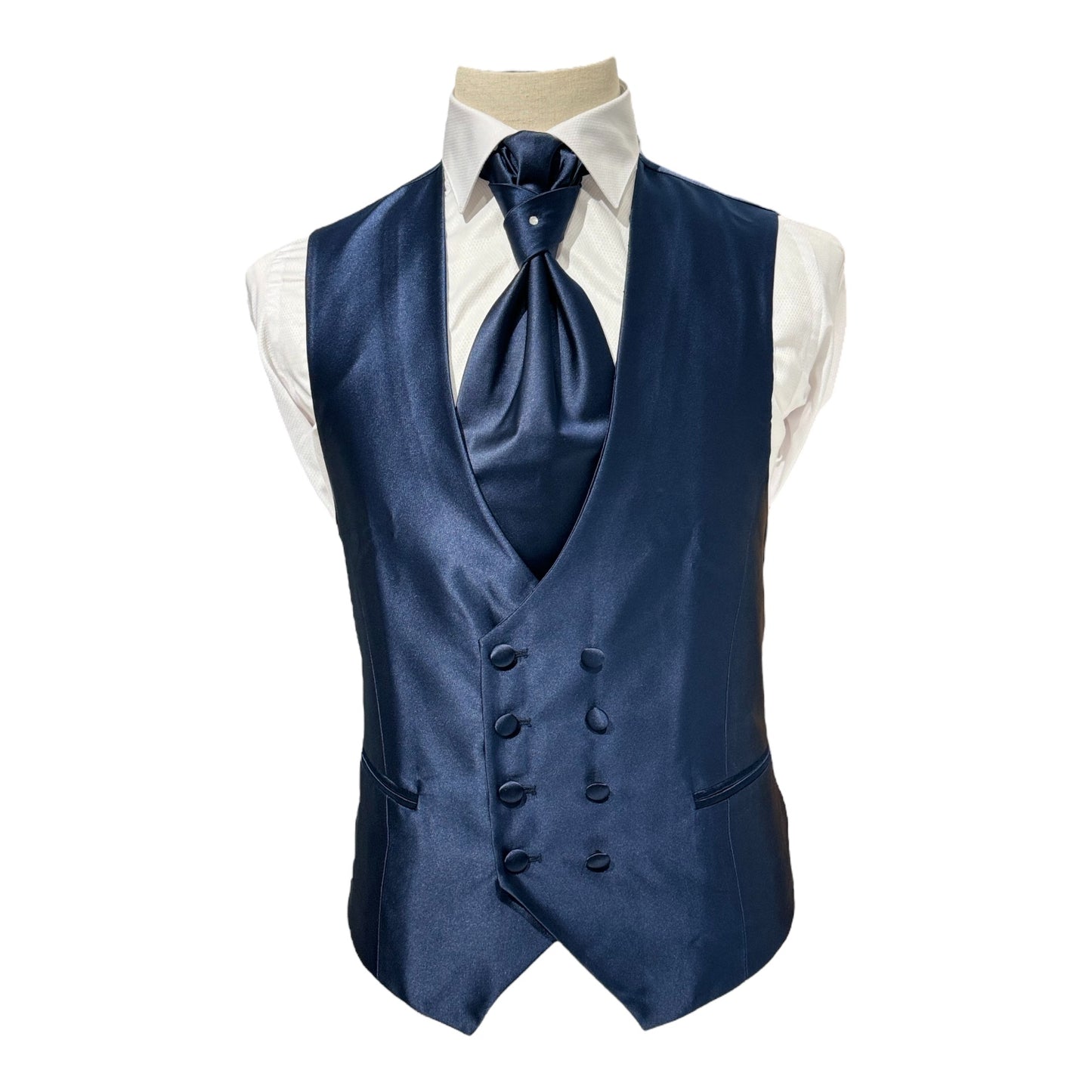 GILET DOPPIOPETTO LISCIO BLUE