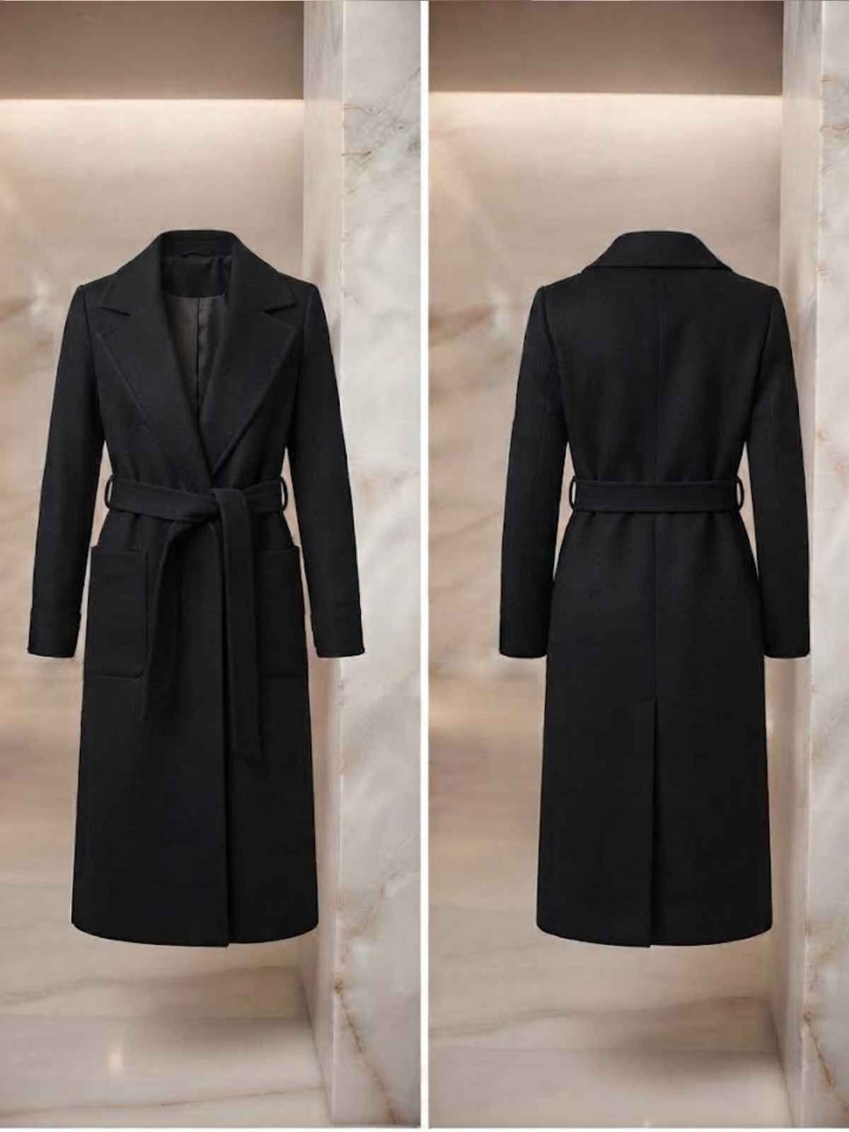 CAPPOTTO CON CINTURA IN VITA .