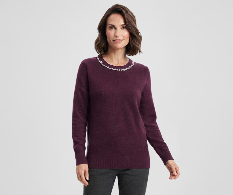 MAGLIONE CON COLLO IMPREZIOSITO