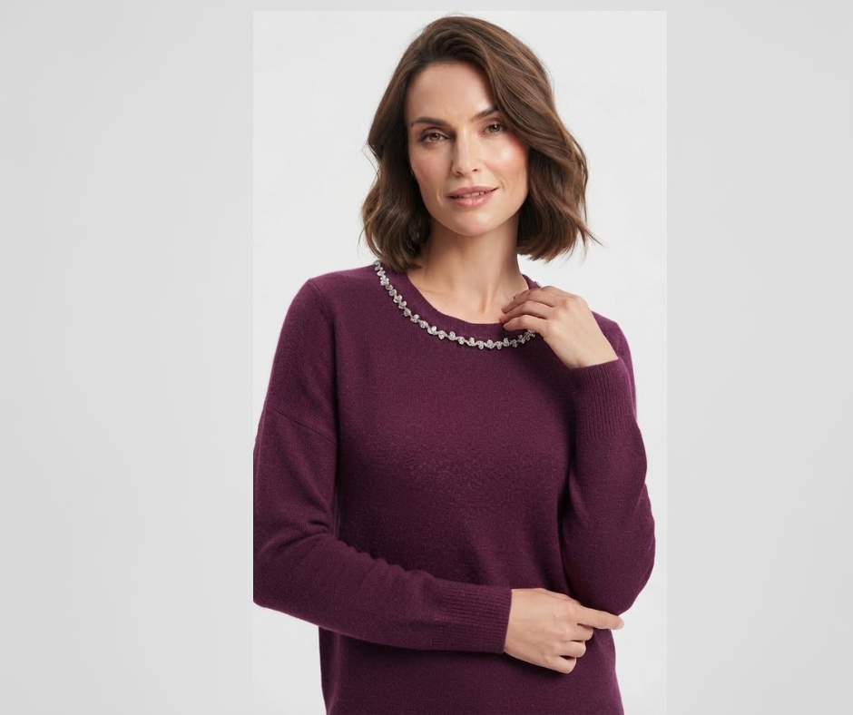 MAGLIONE CON COLLO IMPREZIOSITO