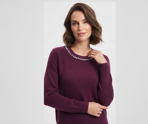MAGLIONE CON COLLO IMPREZIOSITO