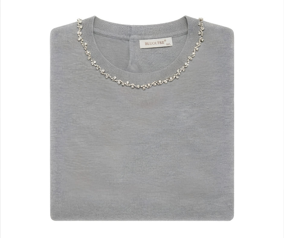 MAGLIONE CON COLLO IMPREZIOSITO