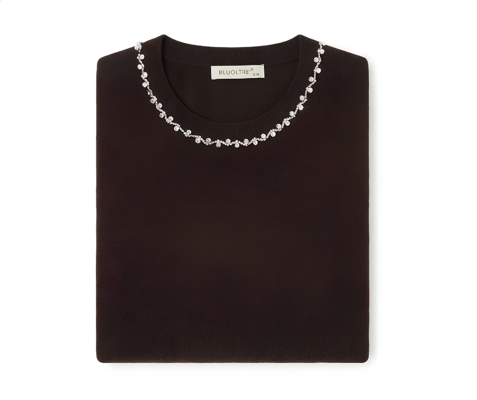 MAGLIONE CON COLLO IMPREZIOSITO