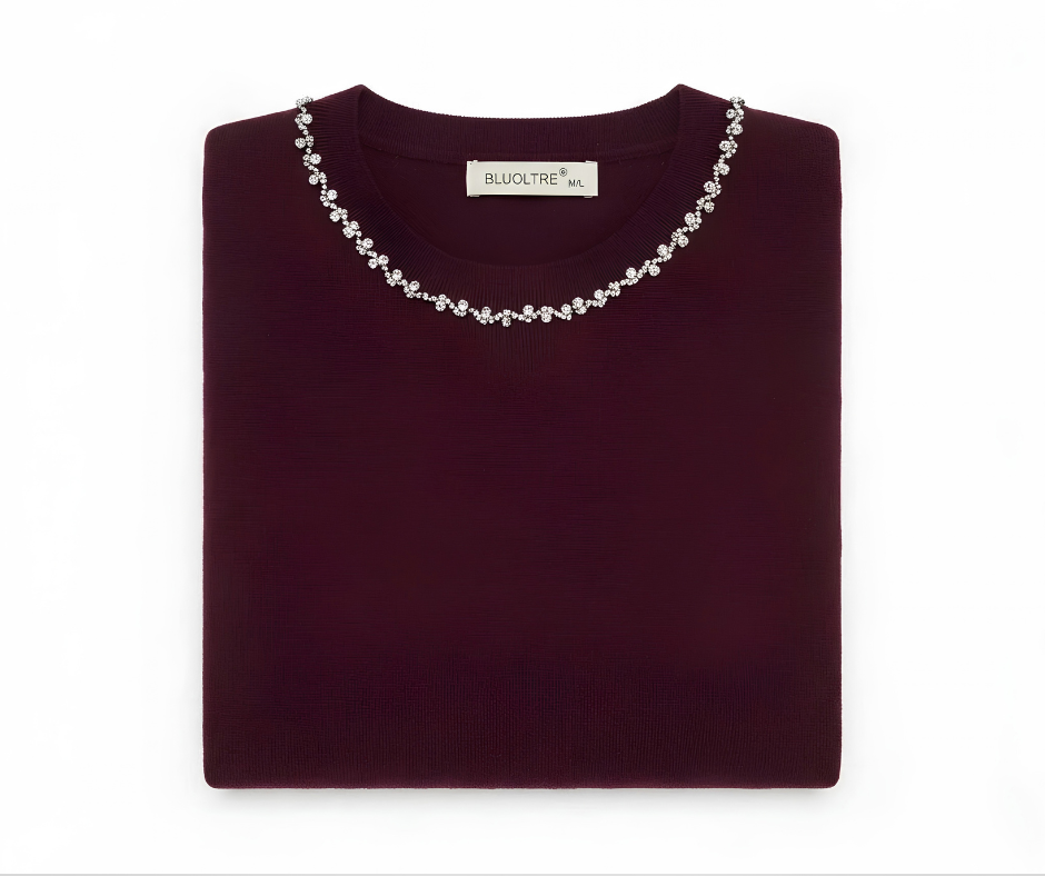 MAGLIONE CON COLLO IMPREZIOSITO