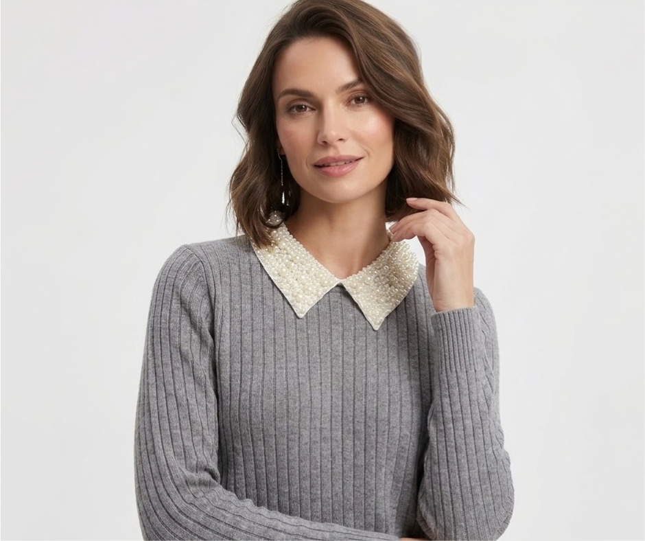 MAGLIONE COLLO DI PERLE